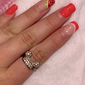 Vintage Swarvoski Disney Parks vintage sparkly mickey mouse ear ring